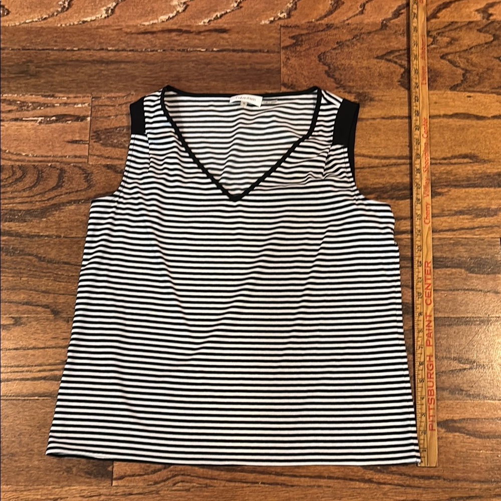 Calvin Klein Black and White Wrap Tank Top